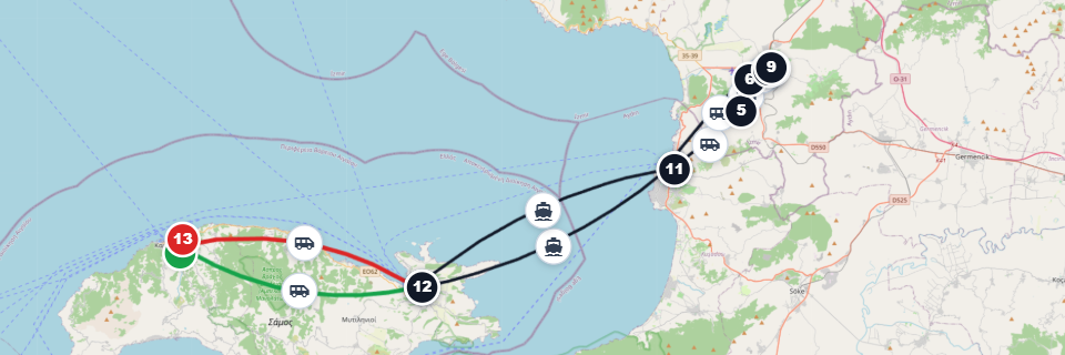 Ephesus West Island Ferry Route