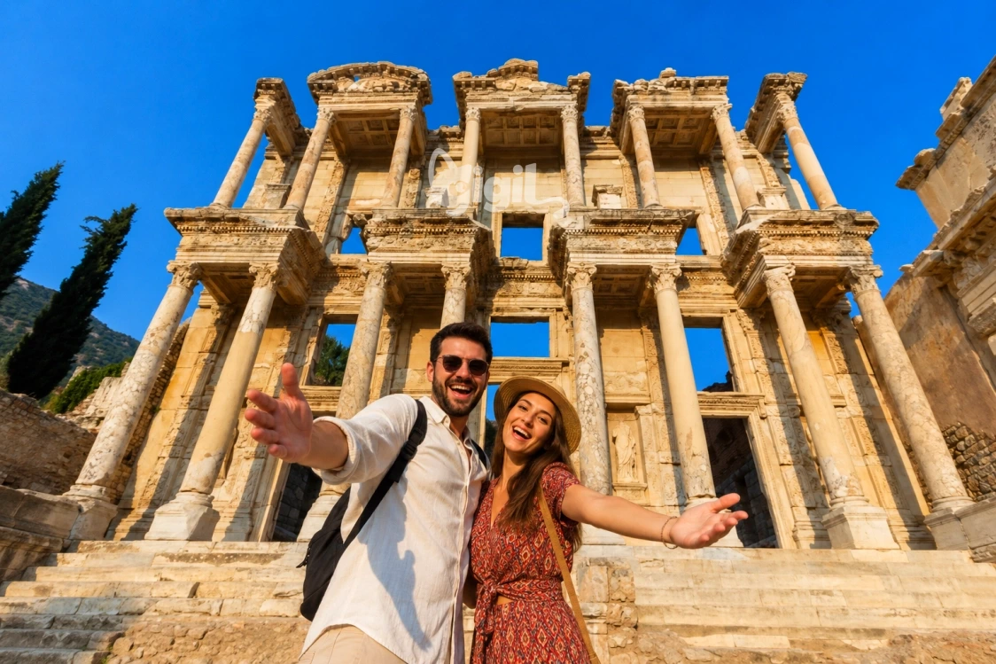 Celsus Library in Its Historic Ephesus Setting