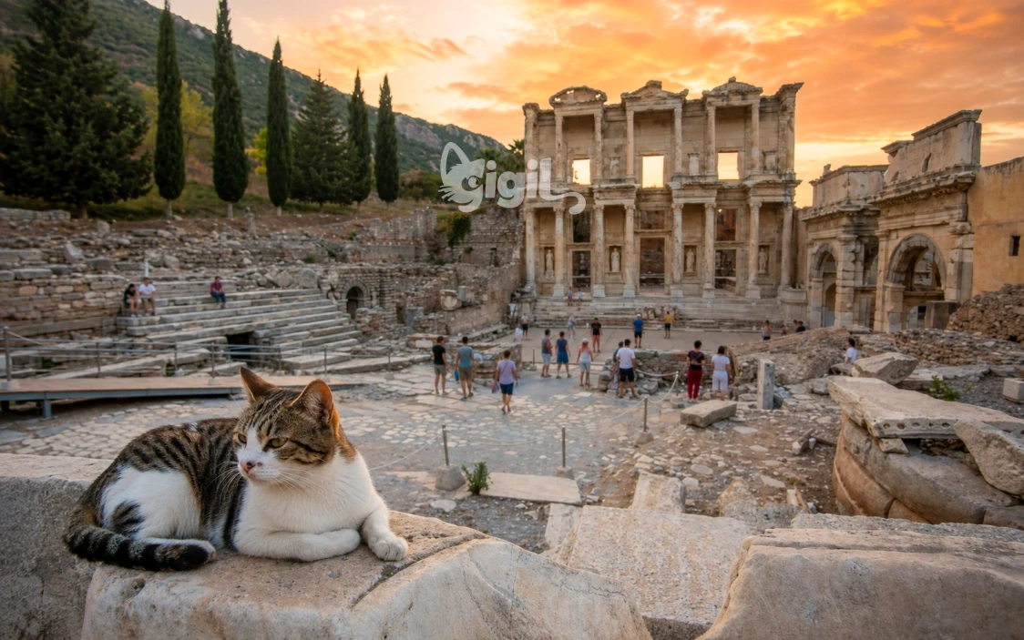 Classical Facade Design at Celsus Library