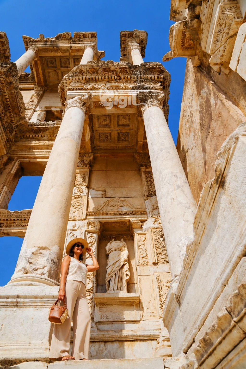 Restored Celsus Library Front View