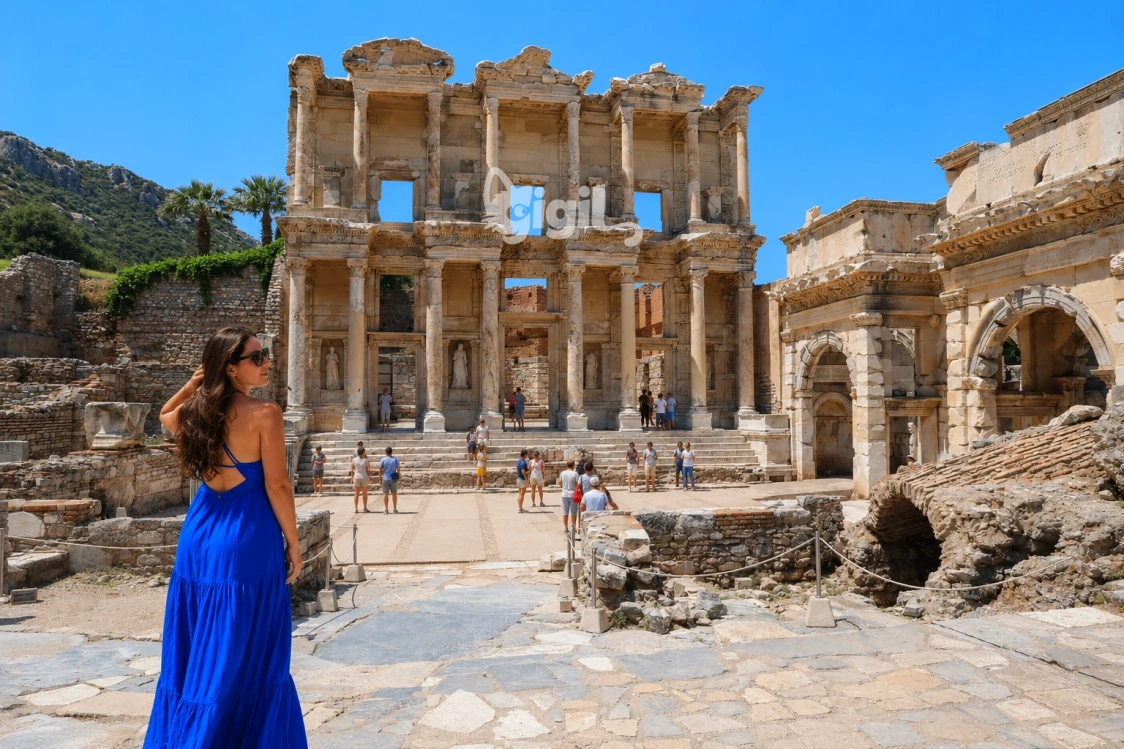 Roman Street Setting Around Celsus Library