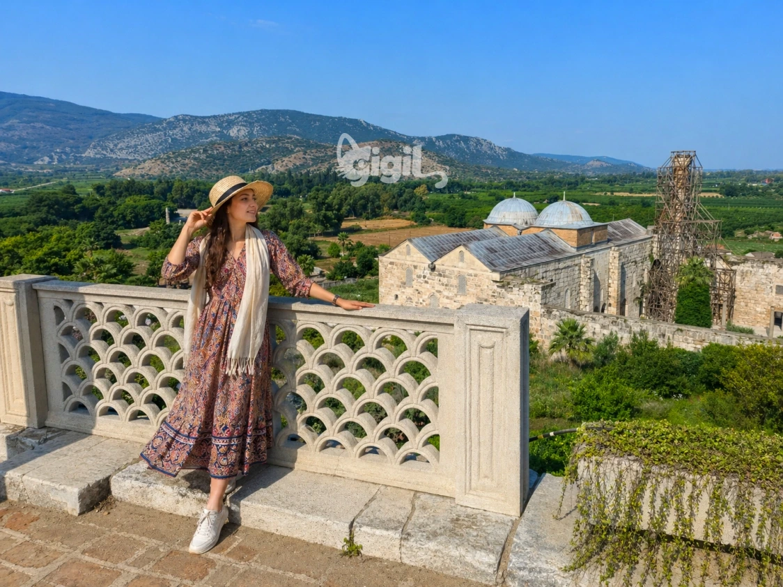 Wide Heritage View of Isa Bey Mosque