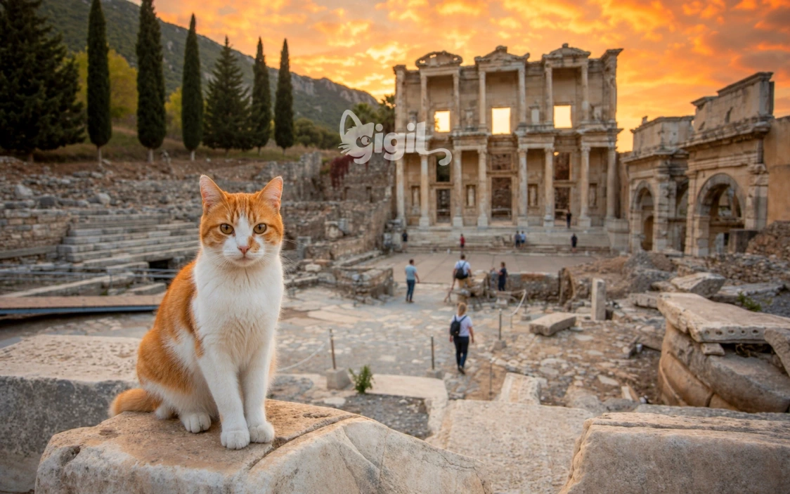 Celsus Library Within the Ephesus Cityscape