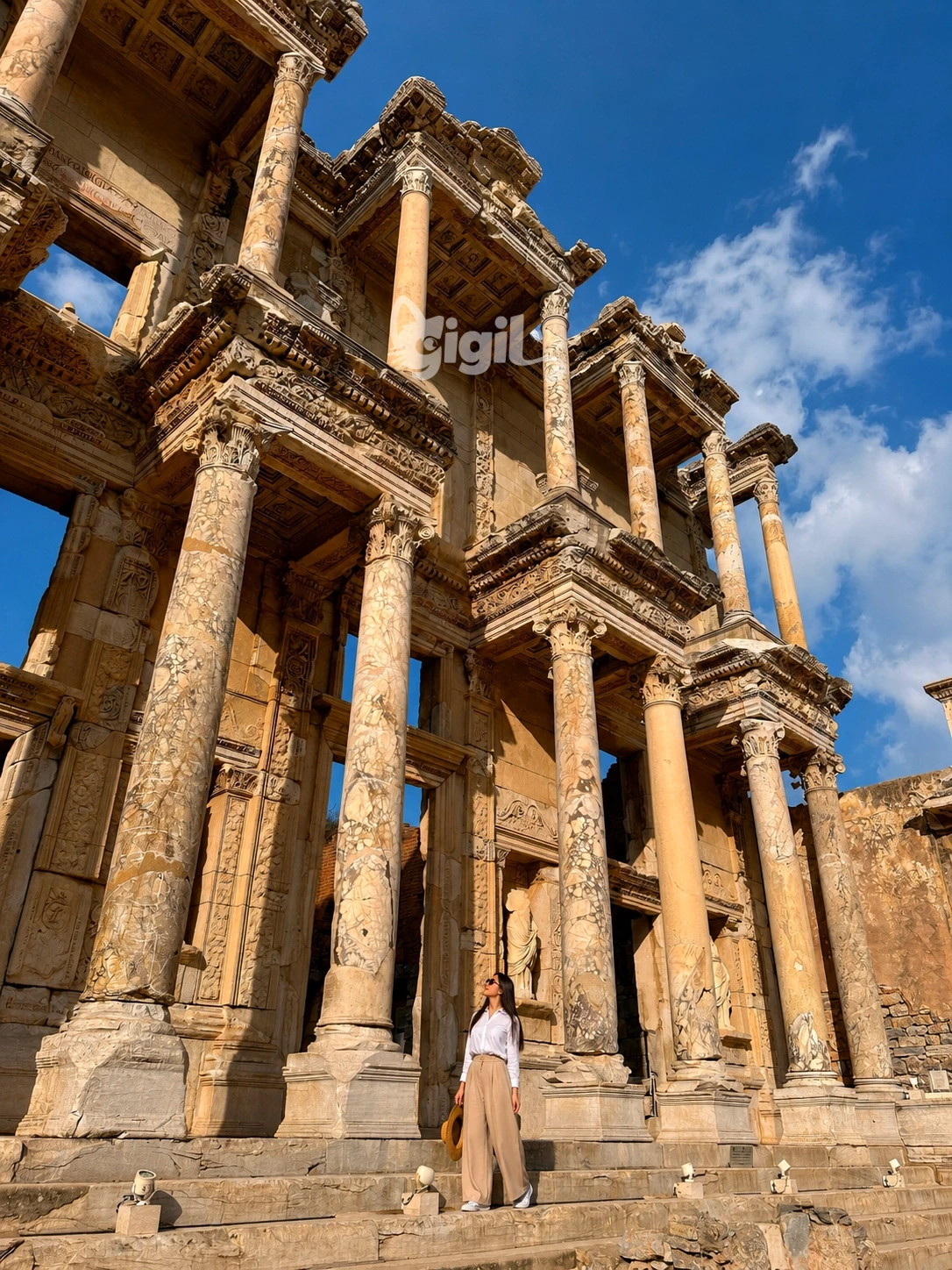 Historic Celsus Library Front in Ephesus