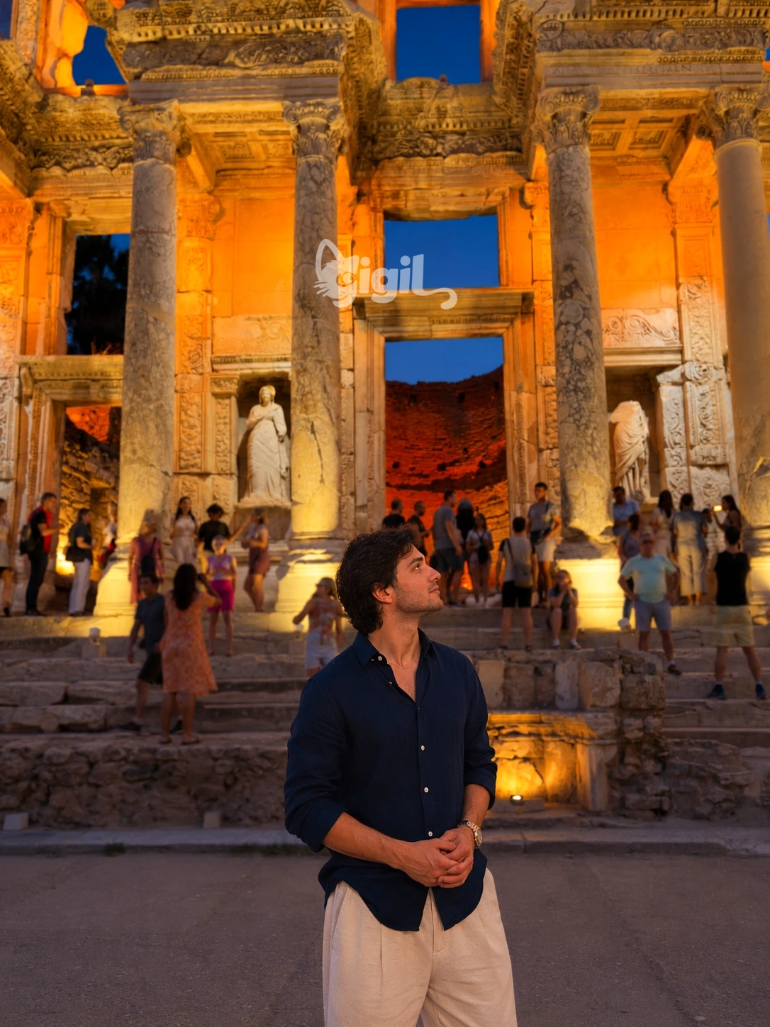 Marble Street View Toward the Celsus Library