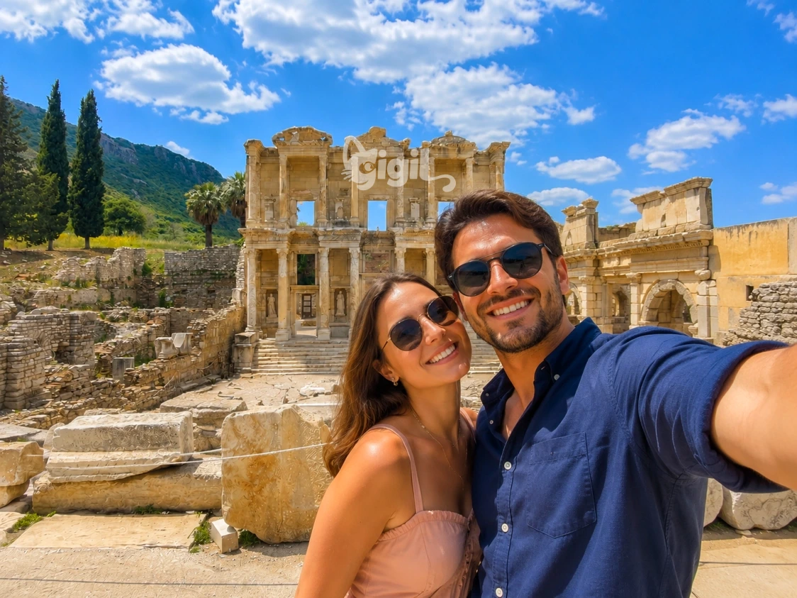 Ancient City Context Around Celsus Library