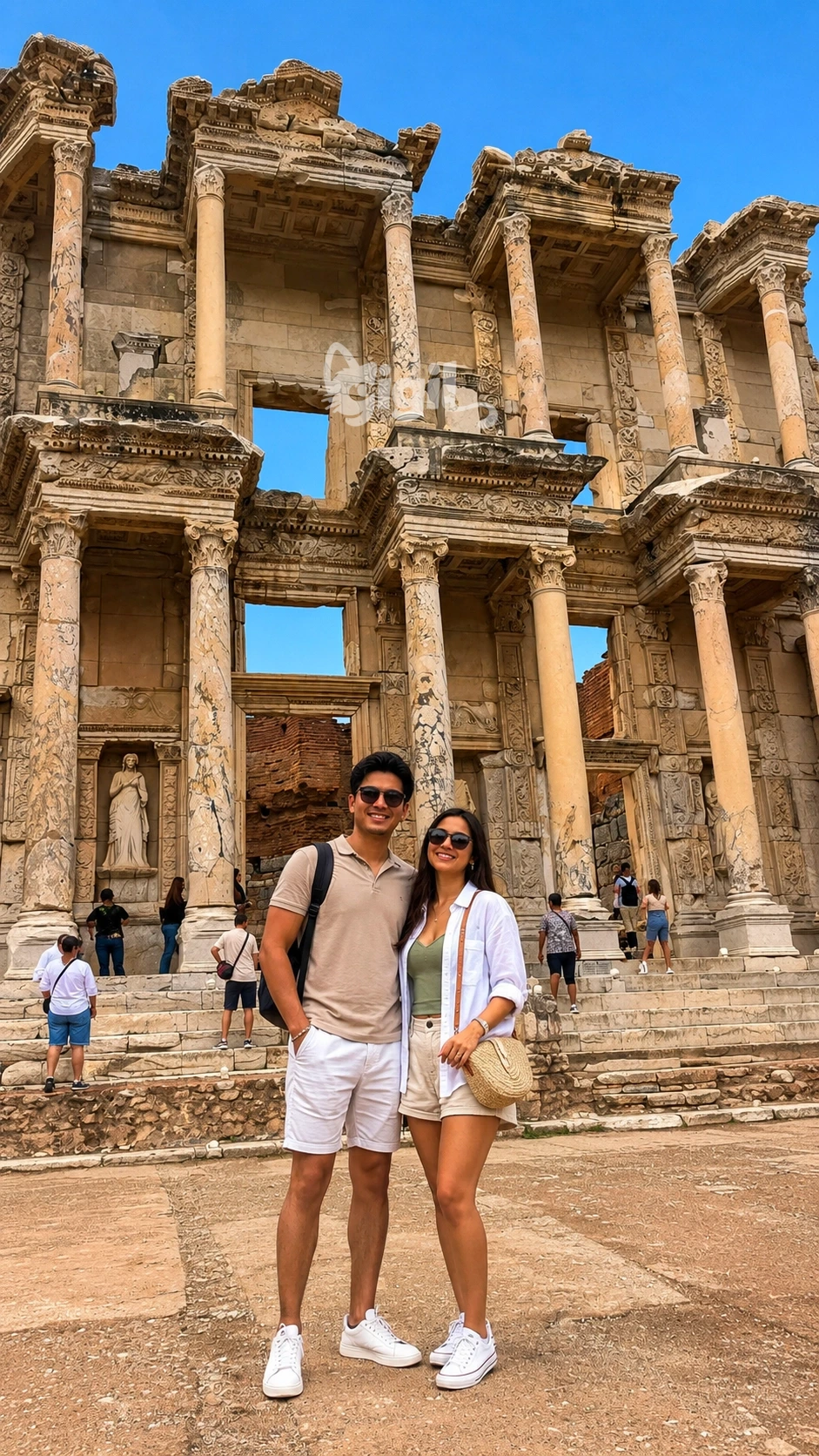 Ancient Library Setting in Ephesus