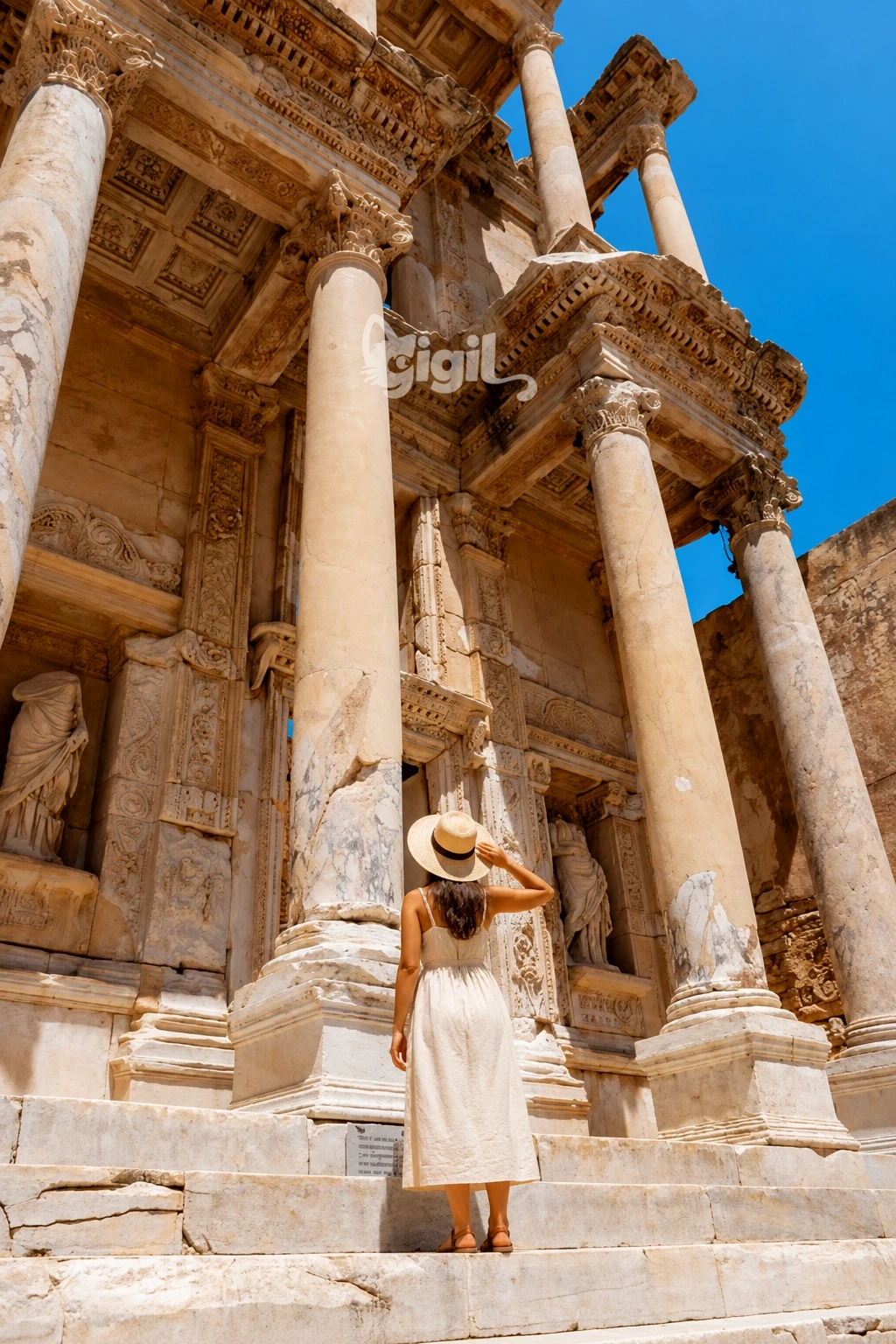 Ancient Walk Toward Celsus Library