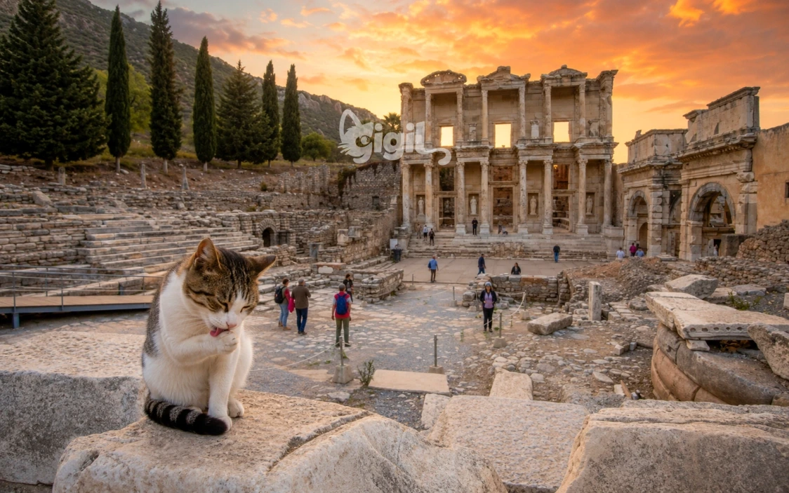 Classical Celsus Library Facade