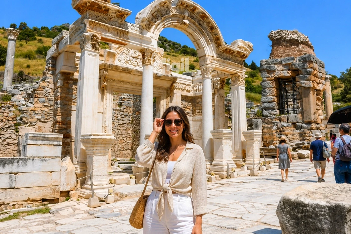 Historic Detail at Hadrian Temple