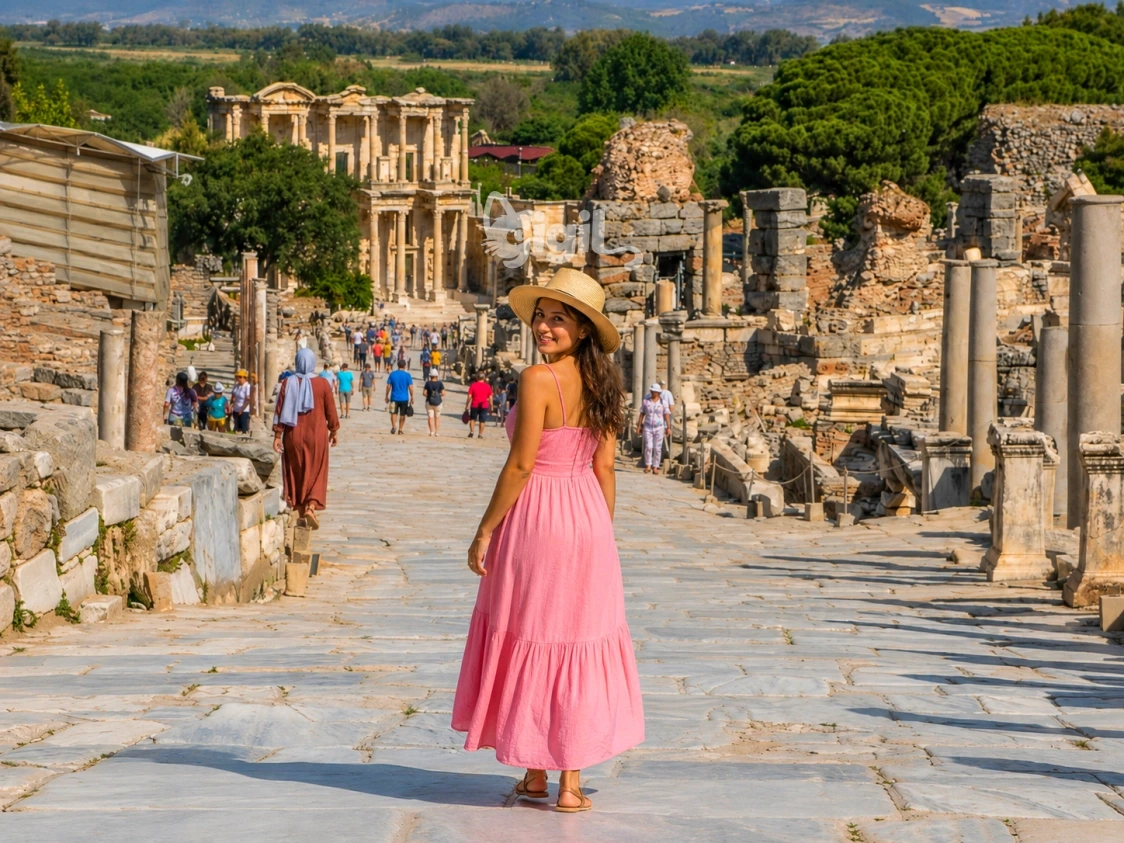 Visitor Angle Along Curetes Street