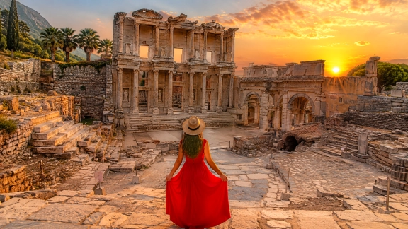 Ancient City View with the Celsus Library