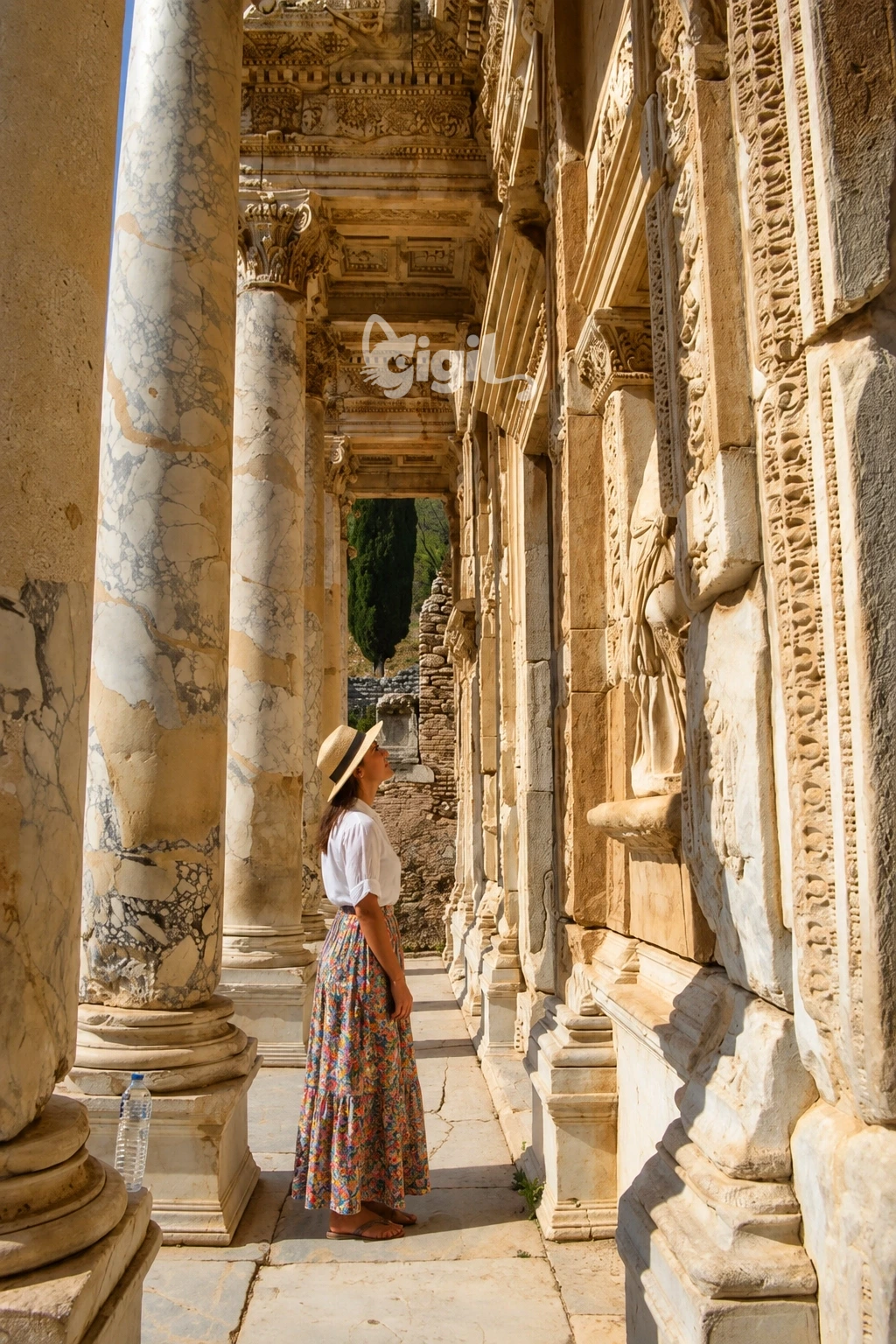 Ancient Urban View Beside Celsus Library