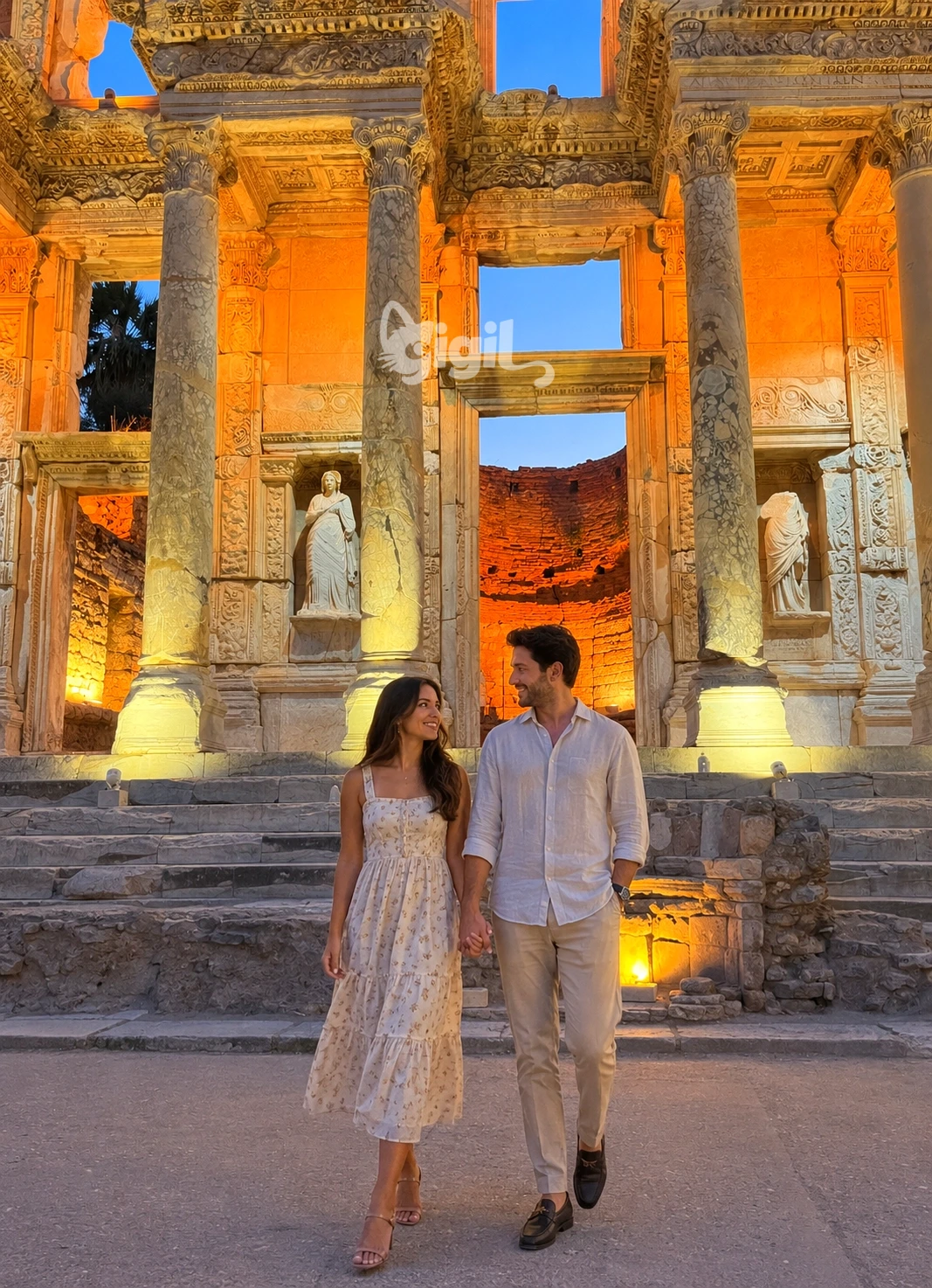 Guided Visit Scene at Celsus Library