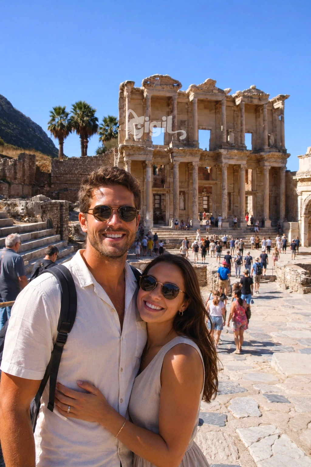 Roman Monument Scene at Celsus Library