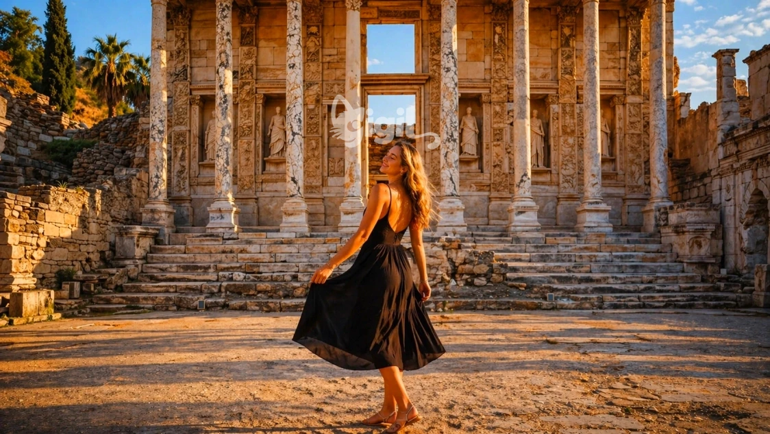 Courtyard Angle of Celsus Library
