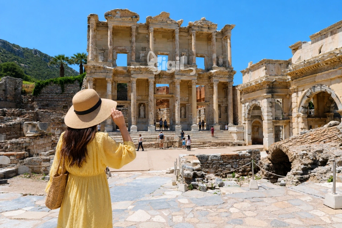Historic Facade View of Celsus Library