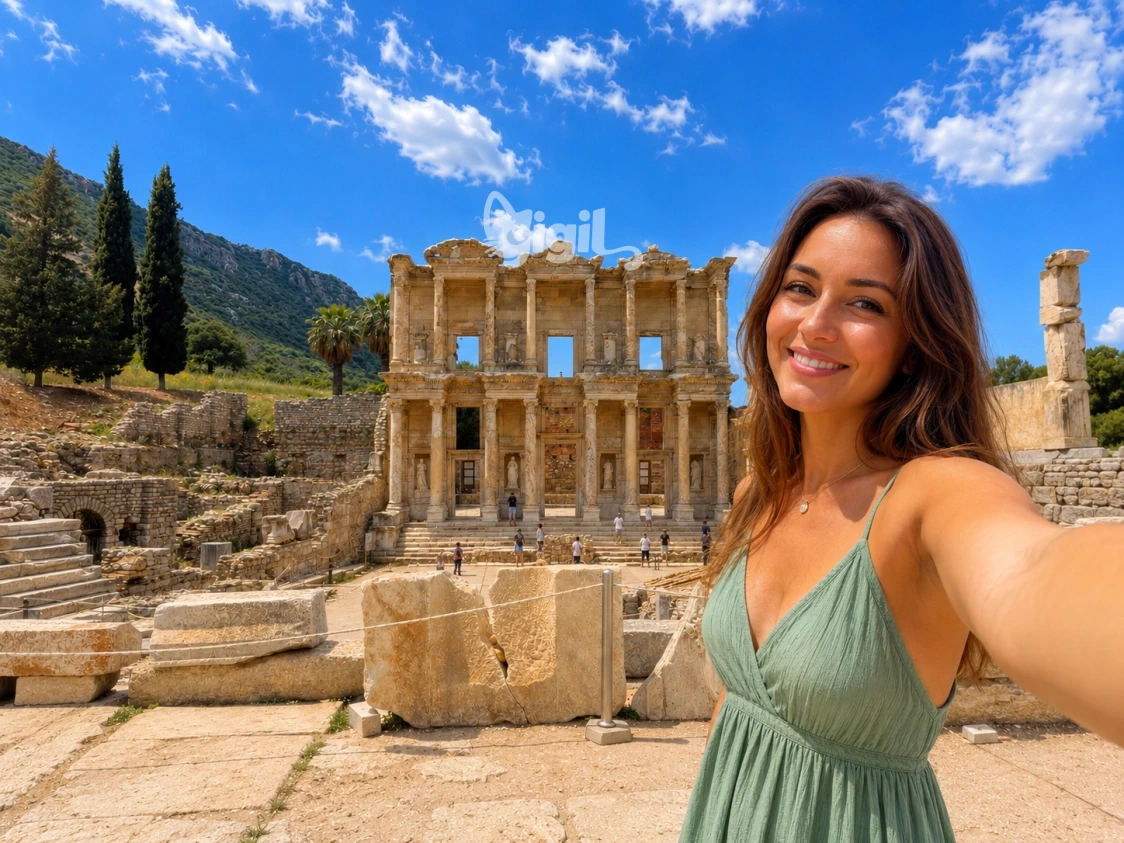 Celsus Library Cultural Stonework