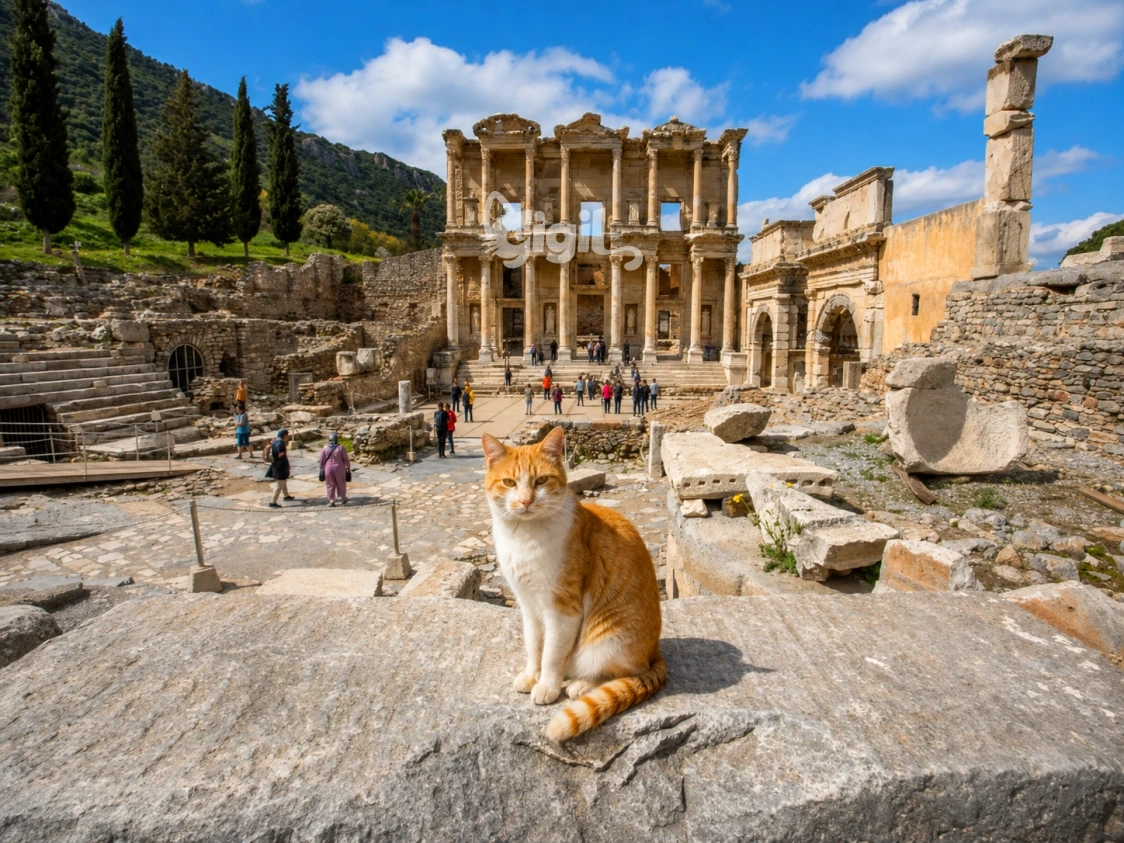Classical Celsus Library Facade