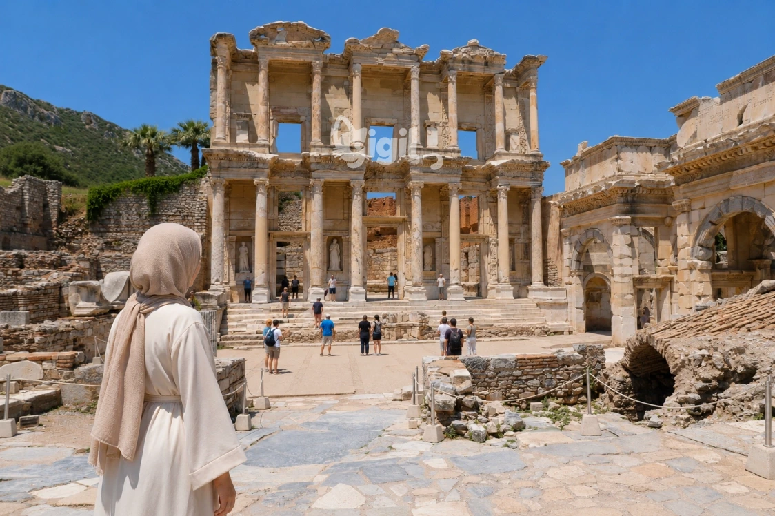 Relief Detail on Celsus Library
