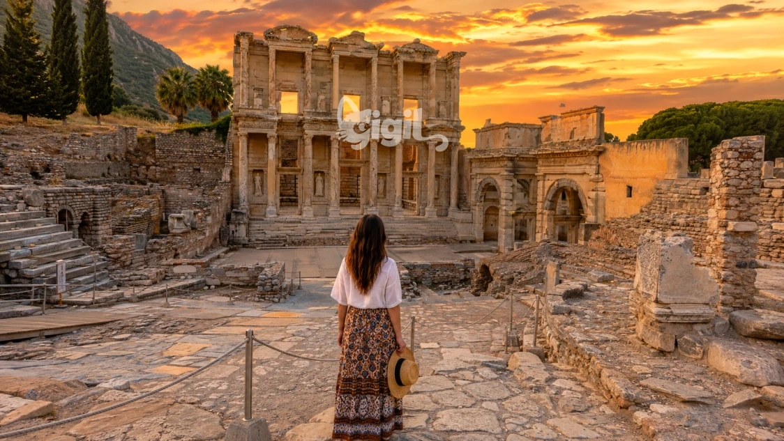 Stonework at the Library of Celsus