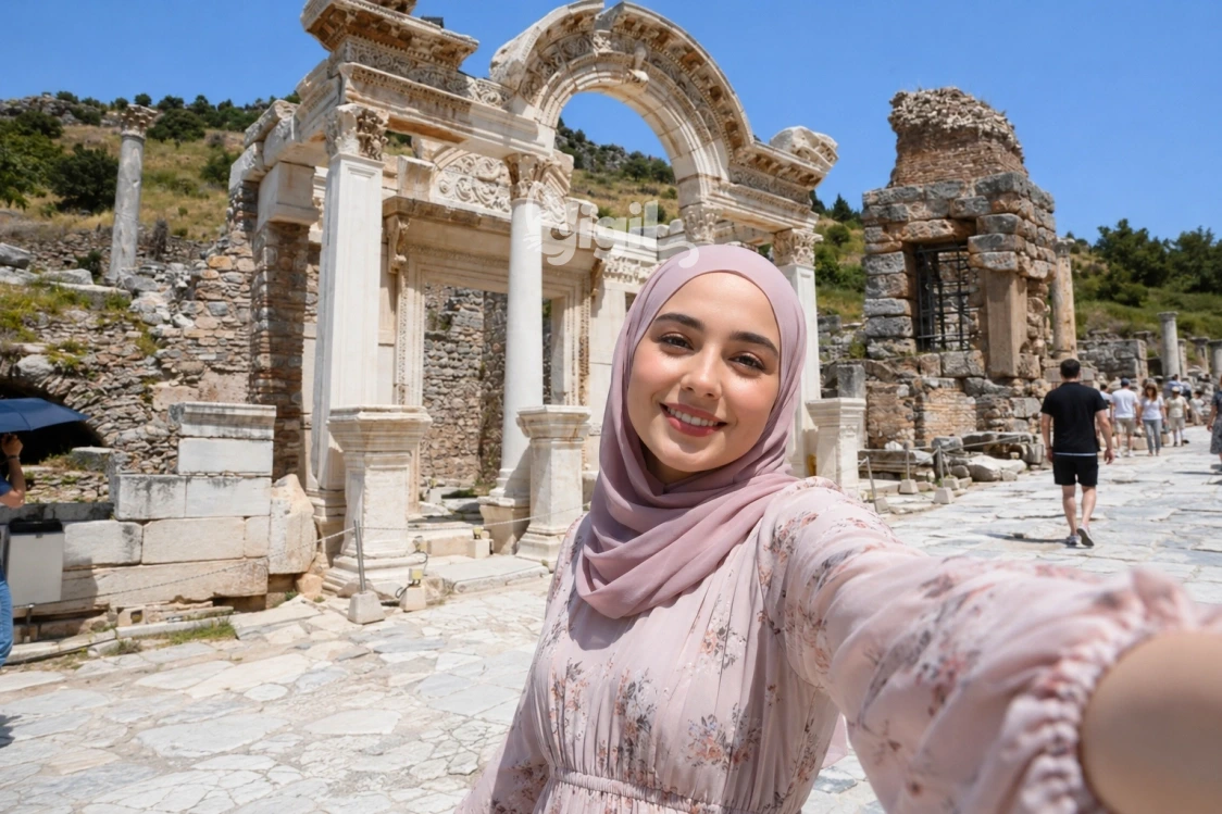 Temple of Hadrian Visitor Angle