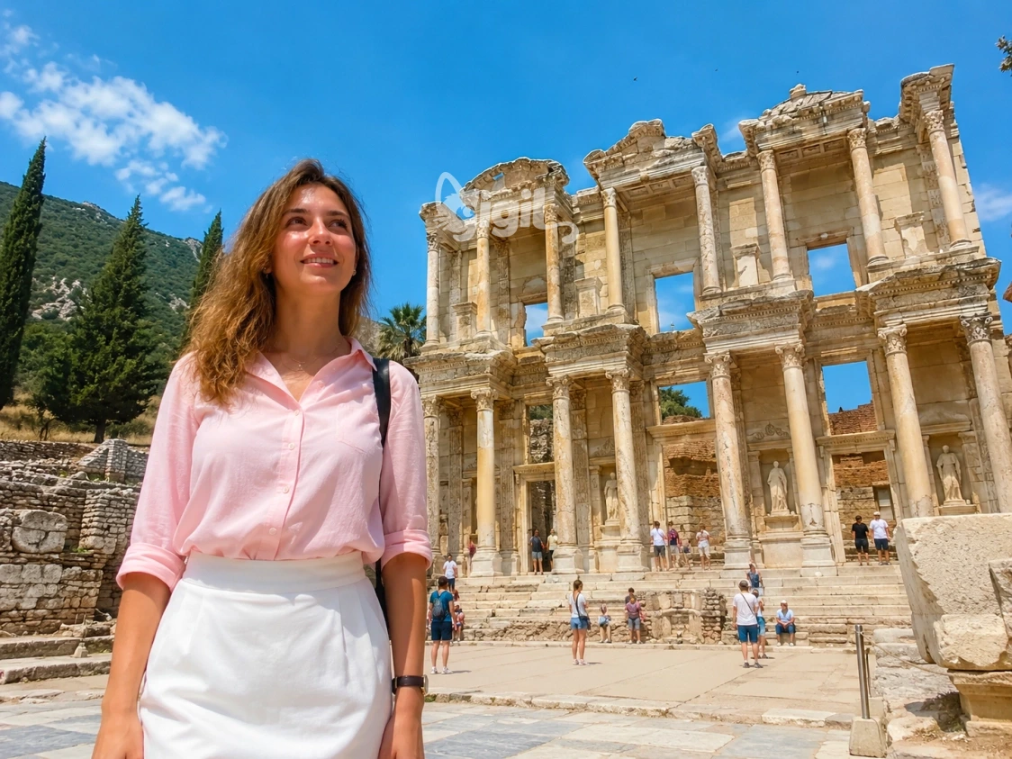 Ancient View Toward Celsus Library