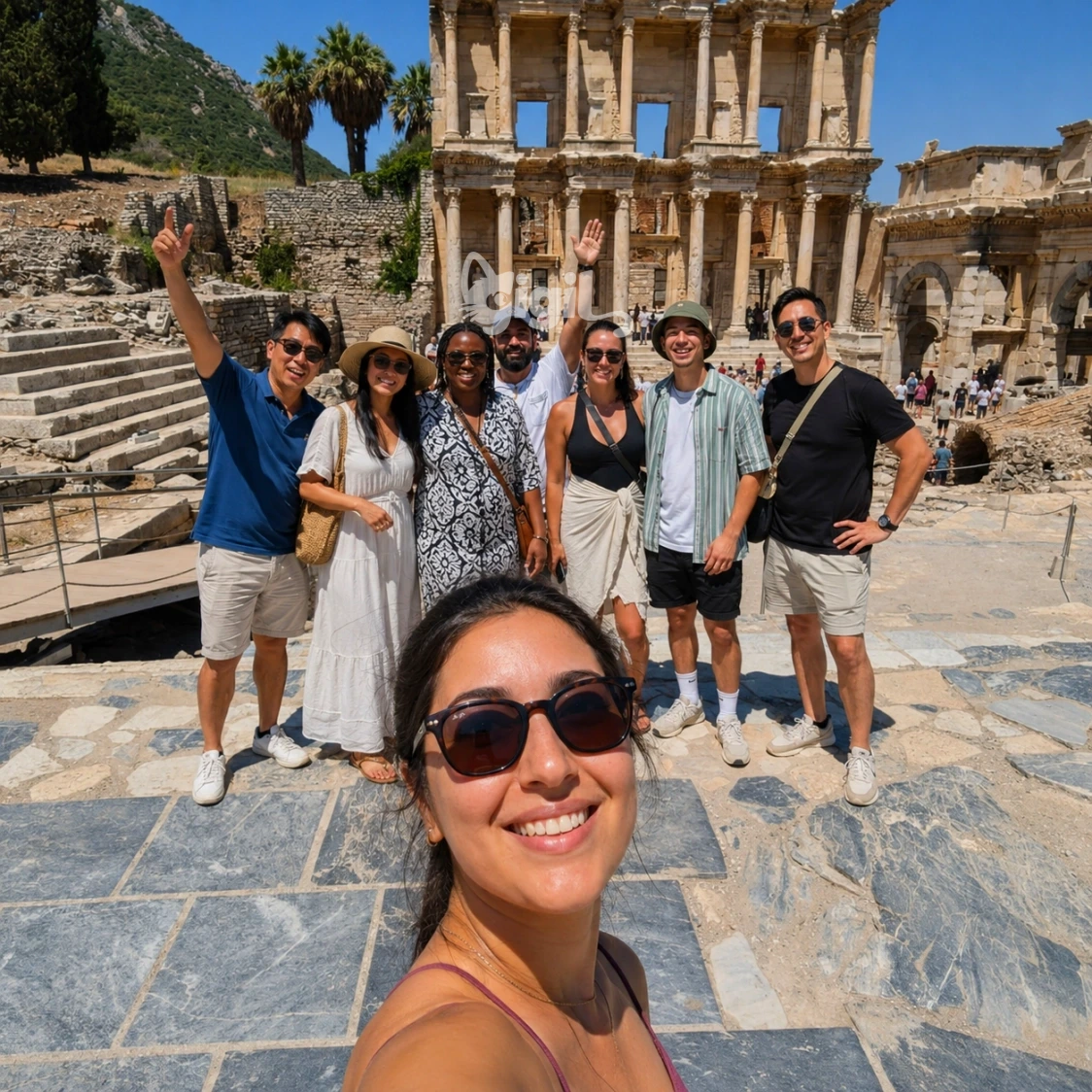 Celsus Library Beside Marble Street