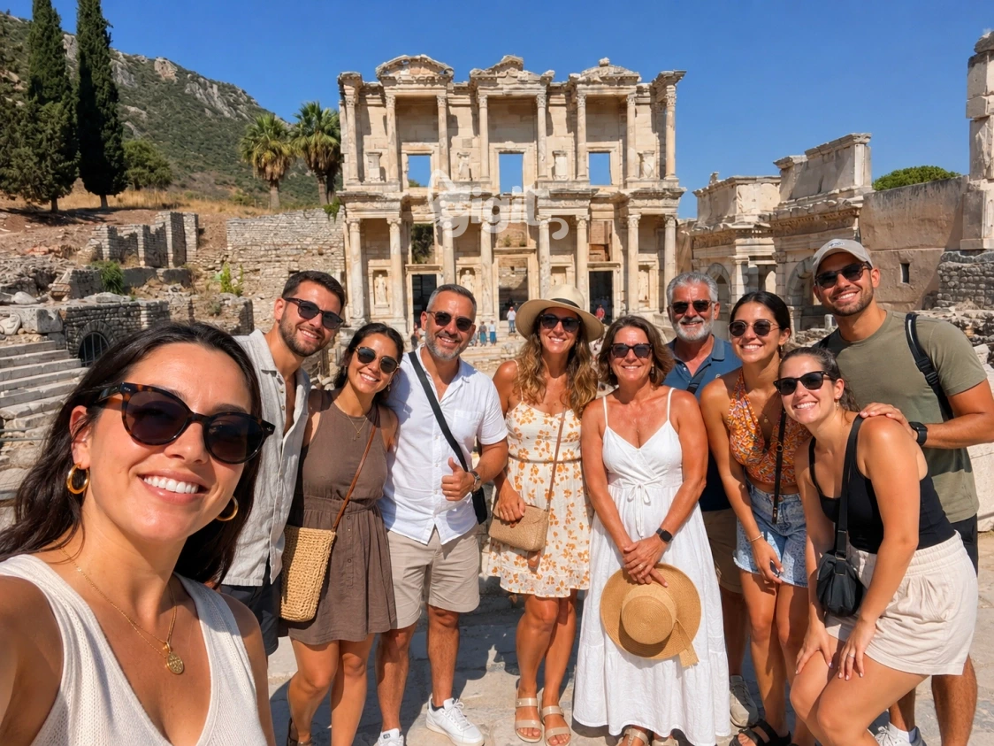 Celsus Library Facade Perspective