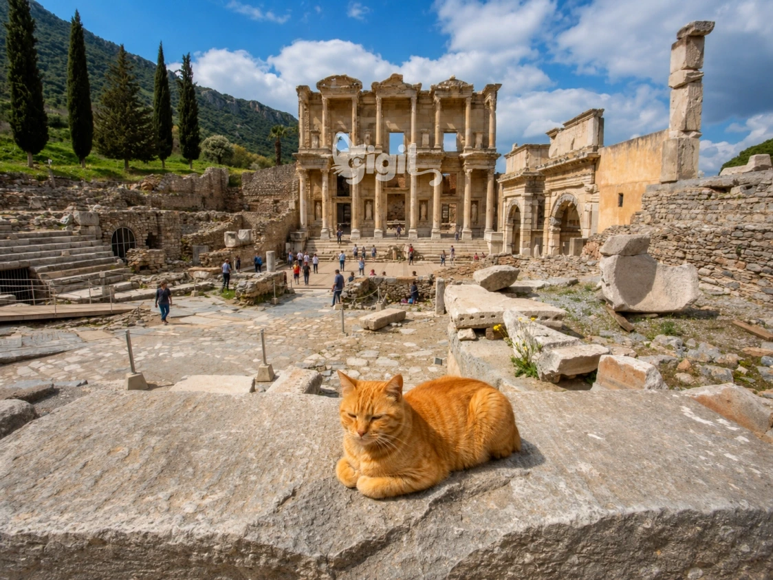 Roman Monument Scene at Celsus Library
