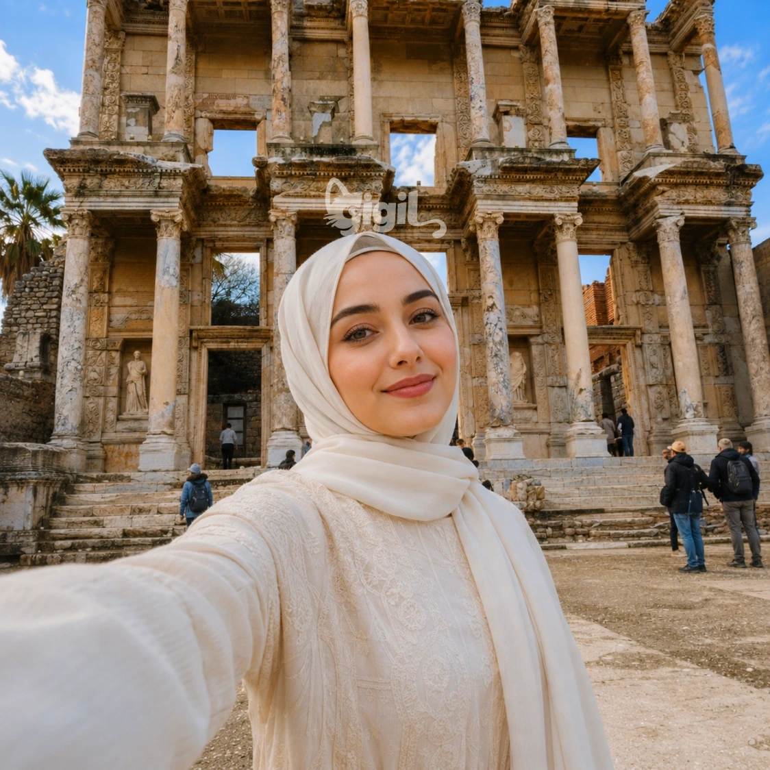 Ancient Library Scene in Ephesus