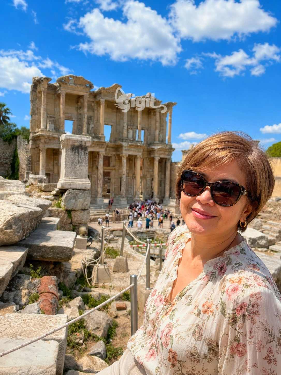 Celsus Library Marble Front