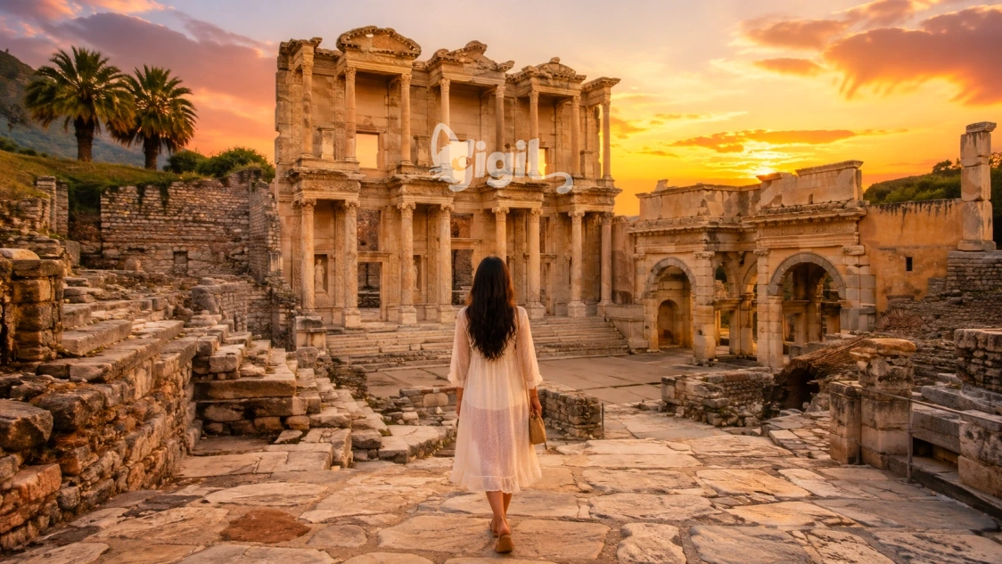 Cultural Stone Detail at Celsus Library