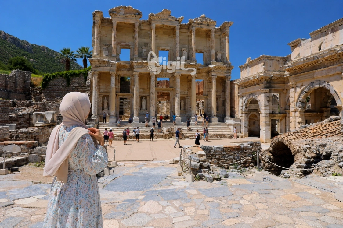 Roman Monument Angle at Celsus Library