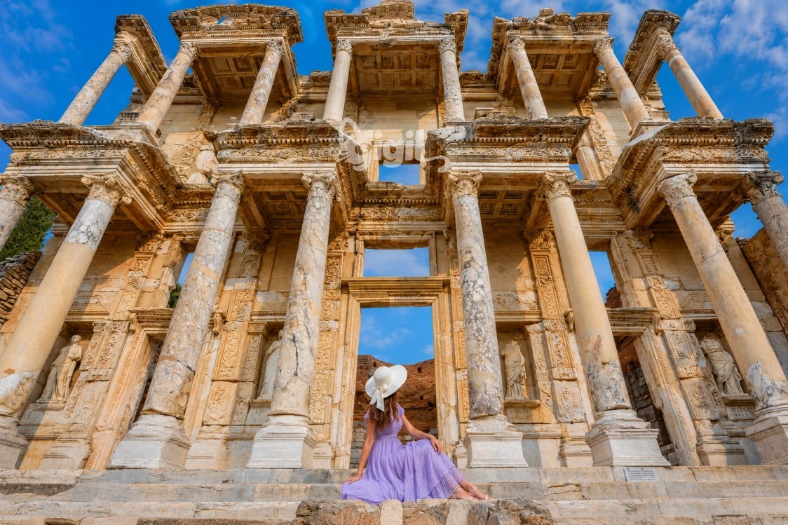 Ancient Urban View by Celsus Library