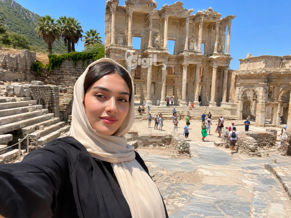 Ground-Level View of Celsus Library