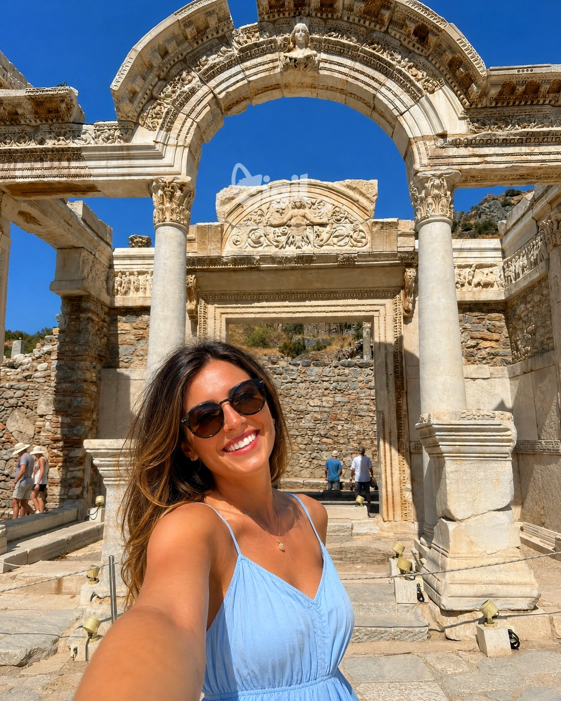 Temple of Hadrian Visitor Perspective