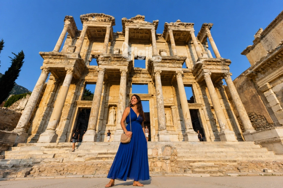 Archaeological Detail on Celsus Library