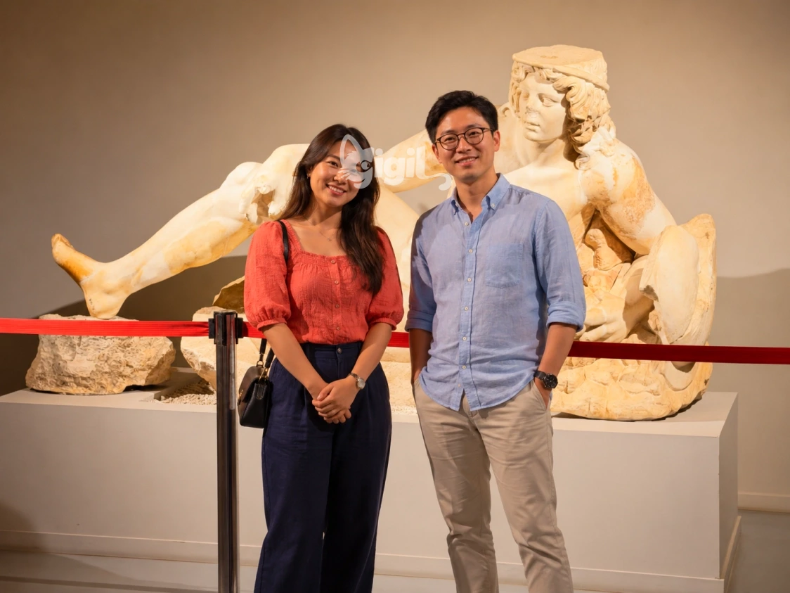 Gallery Angle on Resting Warrior Statue