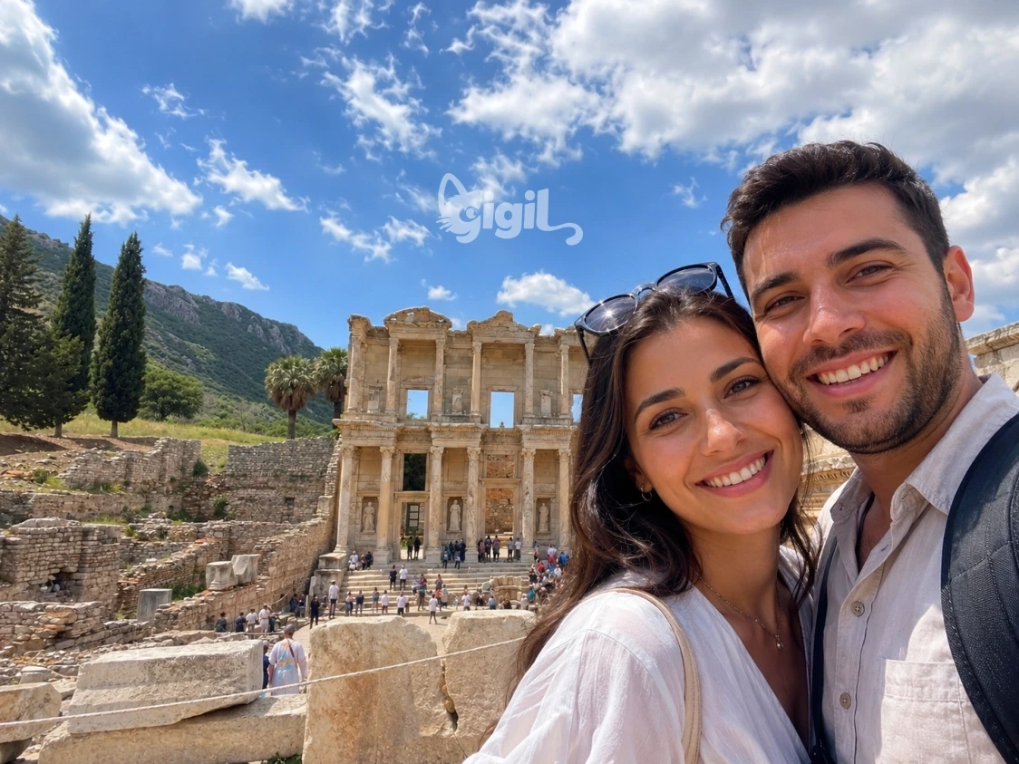Marble Landmark View at Celsus Library