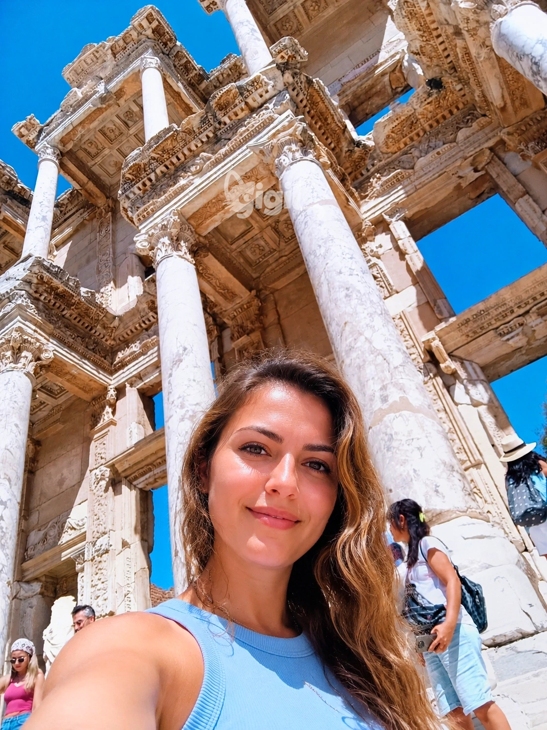 Celsus Library Niche and Column Detail