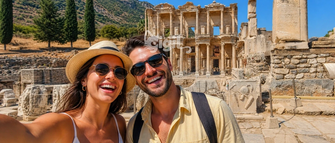 Historic Marble Front of Celsus Library