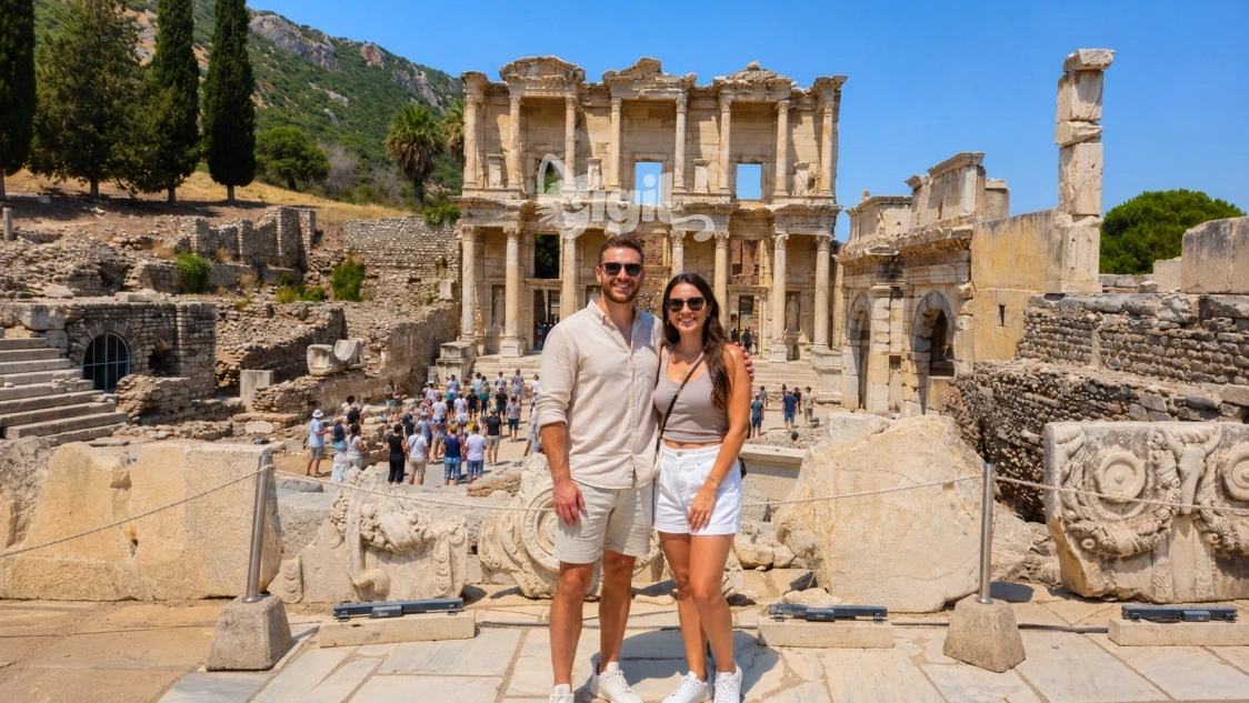 Quiet Monument View at Celsus Library
