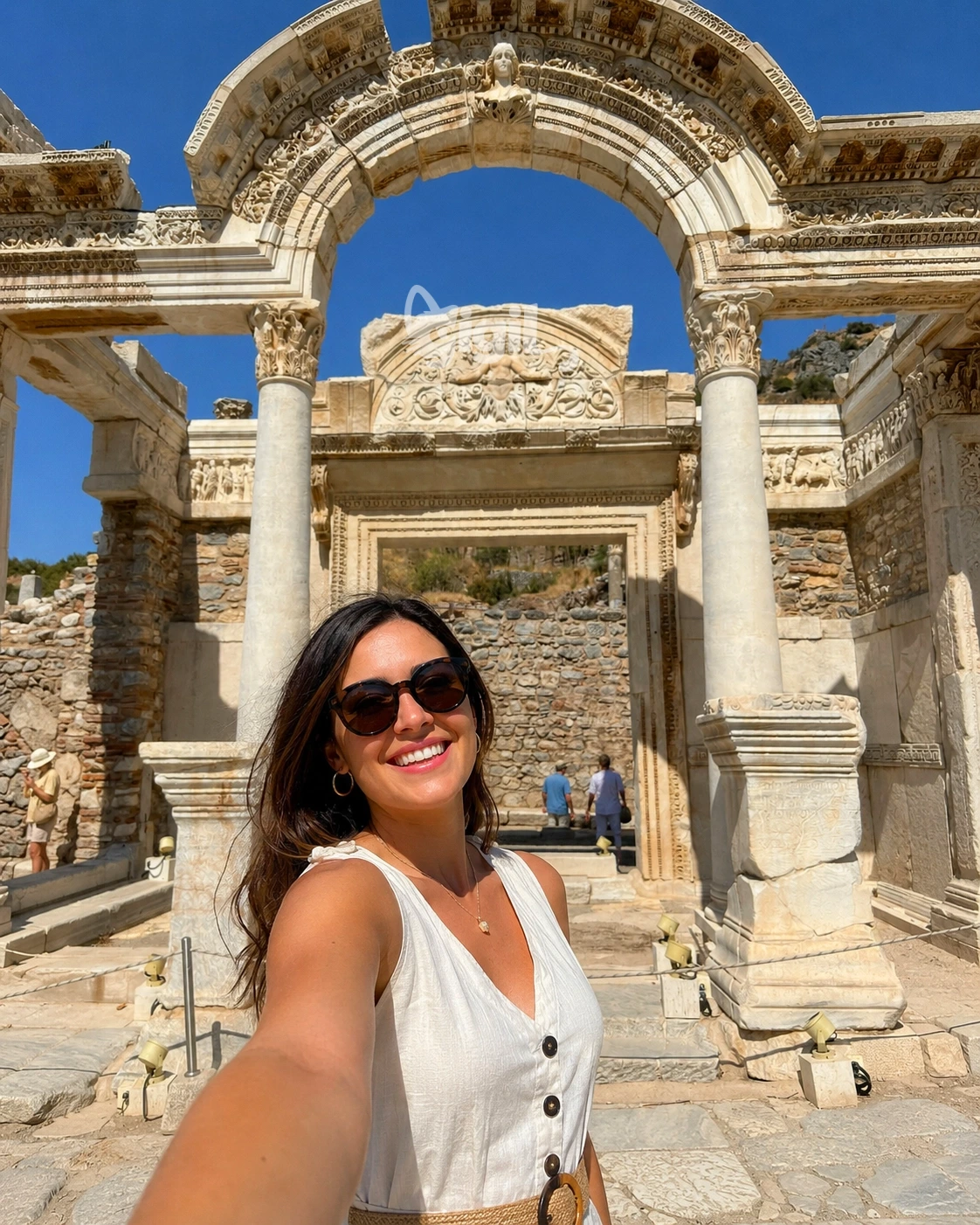 Temple of Hadrian Visitor Angle