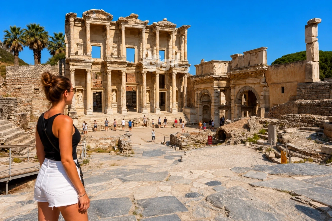 Aegean Stone Setting at Celsus Library