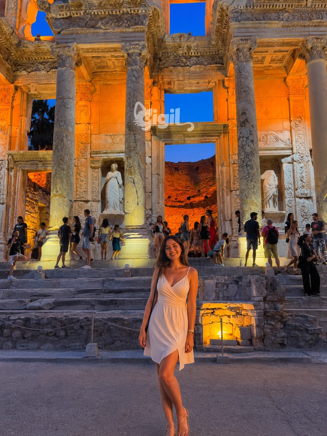 Celsus Library Frontage Across the Street