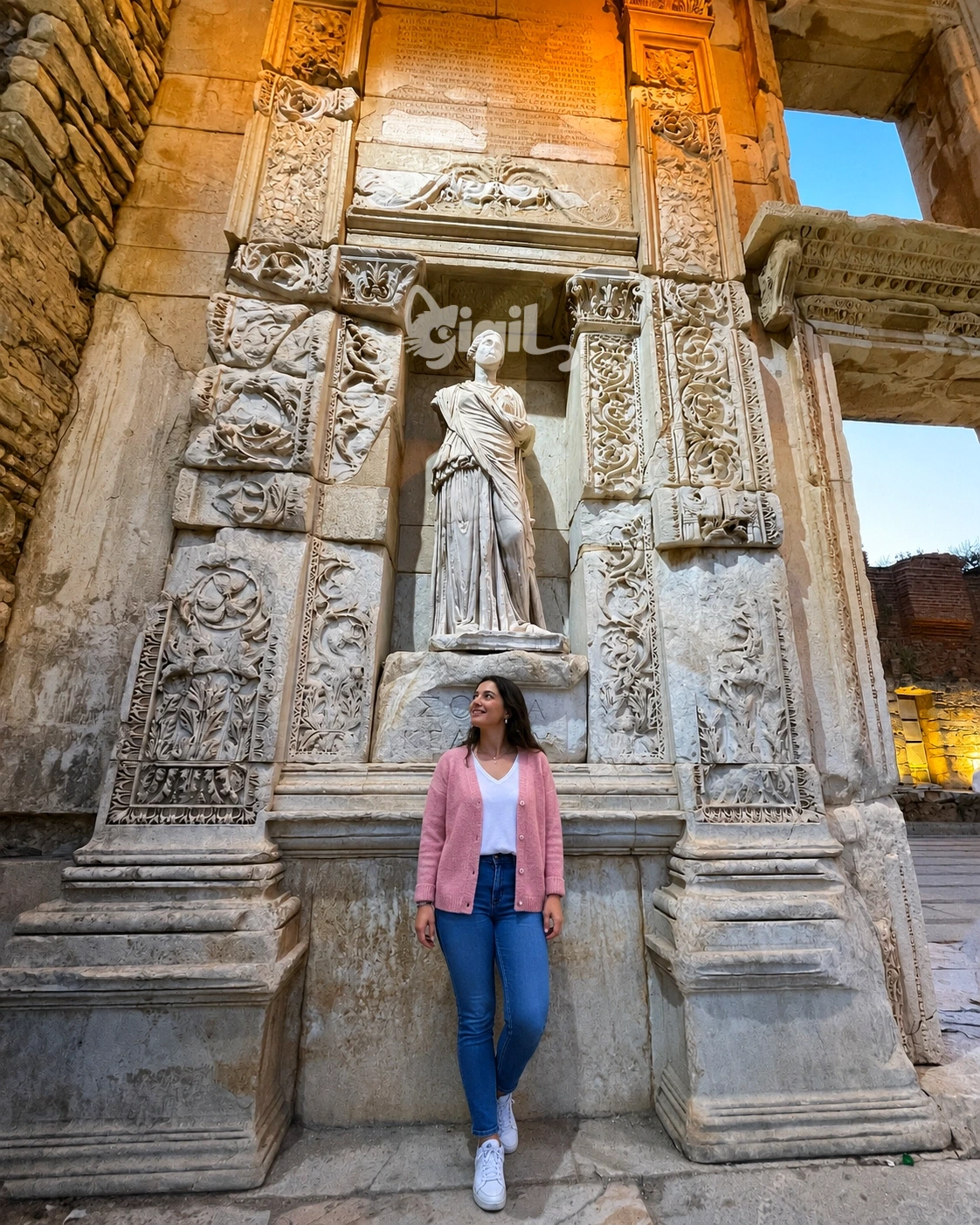 Classical Facade Lines of Celsus Library