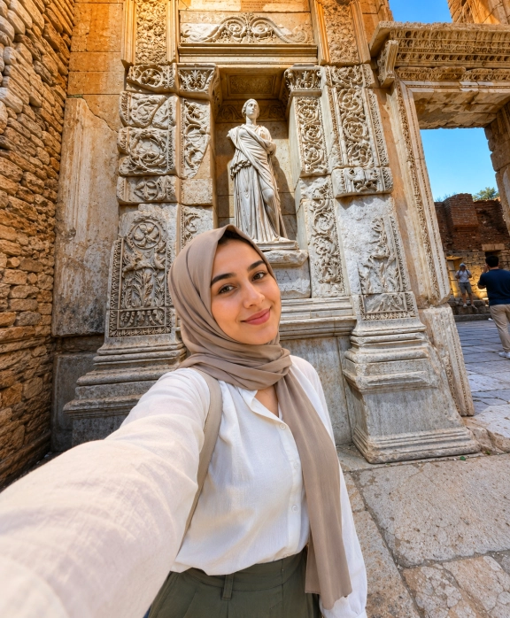 Cultural Detail on Celsus Library
