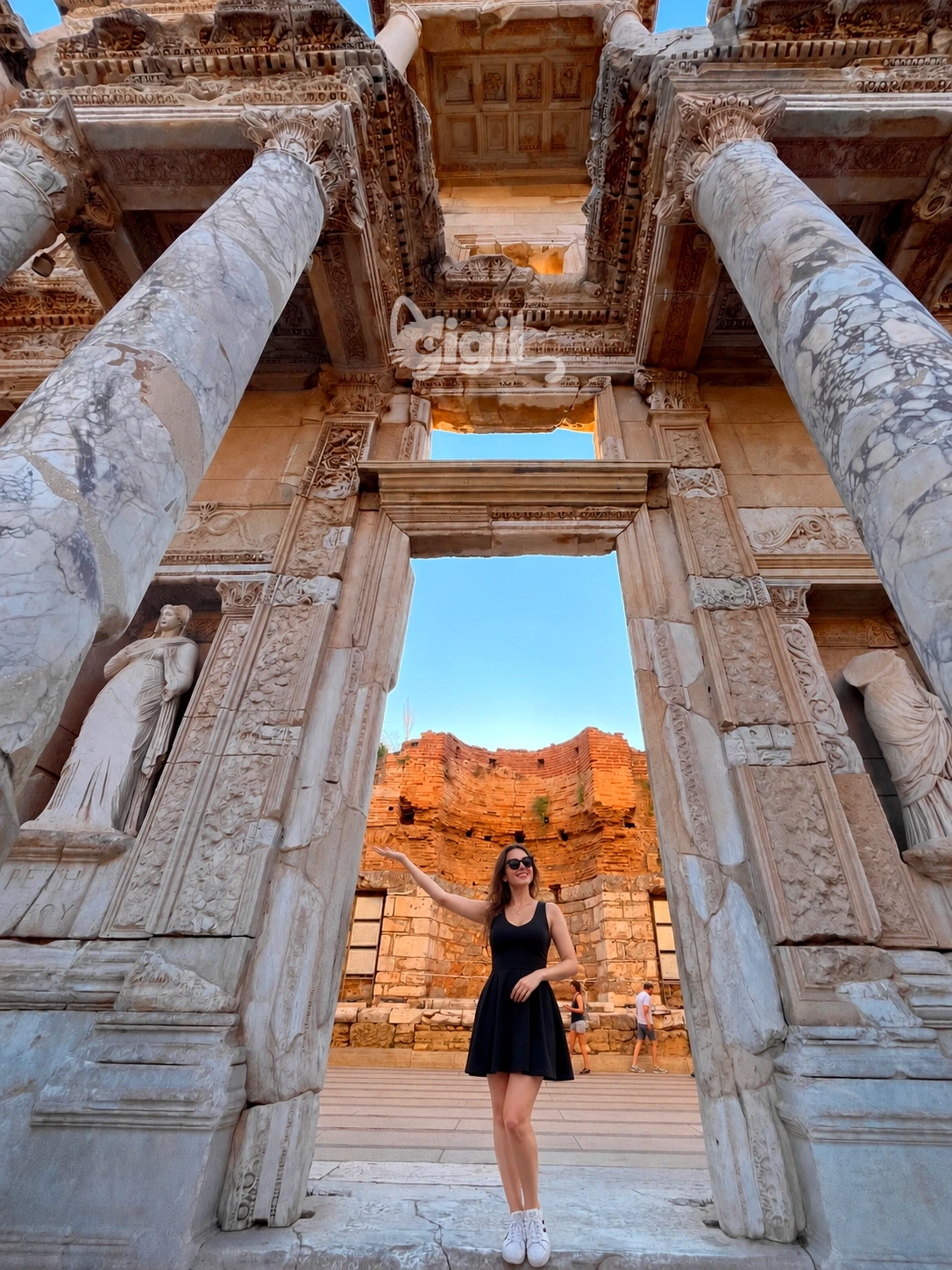 Quiet Facade View of Celsus Library