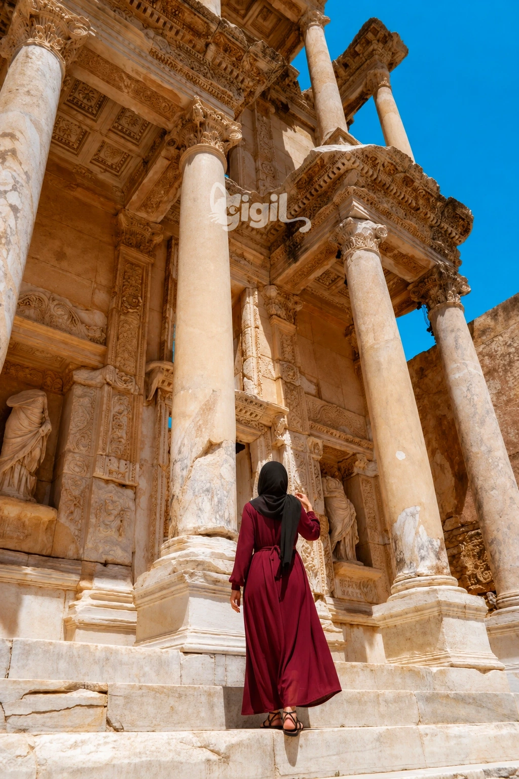 Roman Facade Rhythm at Celsus Library